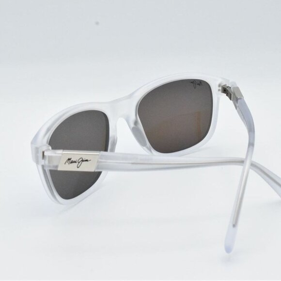 Maui Jim Wakea MJ 745-05CM Matte Crystal / Grey Polar with Blue Mirror Effect Maui Jim Wakea MJ 745-05CM Square Crystal Sunglasses  main image 2